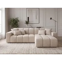GRAINGOLD Ecksofa Nork Beige Rechts