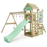 Wickey Spielturm Stitch Adventure mit Rutsche, Grün 12m2