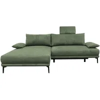 Mid.you Ecksofa, Grün, Textil, Ottomane links, L-Form, 260x192 cm, Made in EU, Liegefunktion, Wohnzimmer, Sofas & Couches, Wohnlandschaften, Ecksofas