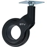 MS Beschläge Ø Schwarze Moderne Möbelrolle Ø 60mm Kunststoffrolle Lenkrolle Bodenschonend