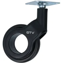 MS Beschläge Ø Schwarze Moderne Möbelrolle Ø 60mm Kunststoffrolle Lenkrolle Bodenschonend