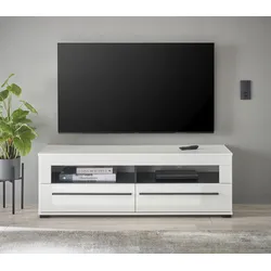 Lowboard INOSIGN "Cantara", weiß (weiß, weiß hochglanz), B:140cm H:47cm T:42cm, Sideboards, Breite 140 cm