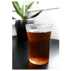 Mulex Glas 2er Set Getränkeglas geriffelt 310ml für jegliche Heiß -/ Kaltgetränke
