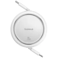 Baseus Einziehbares Kabel 1m - Kompatibel mit USB-C und iPhone - Baseus Free2Pull Kabel 20 W 1 m – Weiß