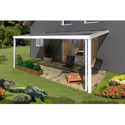 Skanholz Terrassendach Modena, BxT: 541×357 cm, 541 cm Breite, verschiedene Tiefe weiß 541 cm x 357 cm