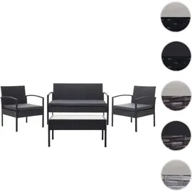 Mendler Poly-Rattan Garnitur 4-tlg. Schwarz