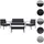 Mendler Poly-Rattan Garnitur 4-tlg. Schwarz