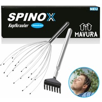 SPINOX Kopfmassagegerät Kopfkrauler Spinne Kopfmassage, Kopf Massage Kopfkralle Krauler, Gratis Rückenkratzer [2teilig] [DAS ORIGINAL]