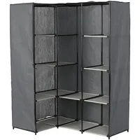 Hti-Living Eckschrank Lena 129 x 169 x 0 cm Grau/Silber