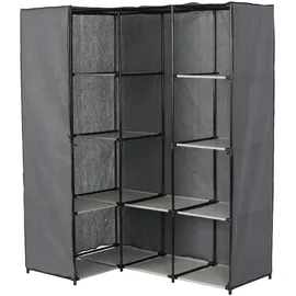 Hti-Living Eckschrank Lena 129 x 169 x 0 cm Grau/Silber