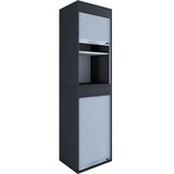 VCM my office Aktos XL Rollladenschrank schwarz 2 Fachböden 50,0 x 40,0 x 186,0 cm