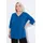 Ulla Popken Damen große Größen Übergrößen Plus Size Bubble-Tunika, Biesen, Herzausschnitt, 3/4-Arm Kobaltblau 62+ 797450760-62+ - 62-64