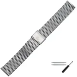 MARBURGER Uhrenarmband 20mm Edelstahl Silber Milanaise silberfarben