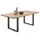 Stolkom Esstisch Eiche Holz, Metall, Eiche, massiv, rechteckig, U-Form, 100x74x200 cm (B/H/T)