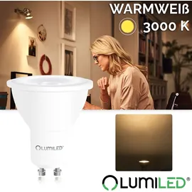 Lumiled GU10 LED 6W 580 lm Leuchtmittel 3000K warmweiß Strahler Spot, ersetzt 50W Halogenlampen 36° Reflektorlampen Reflektor 10 Stück Lampen