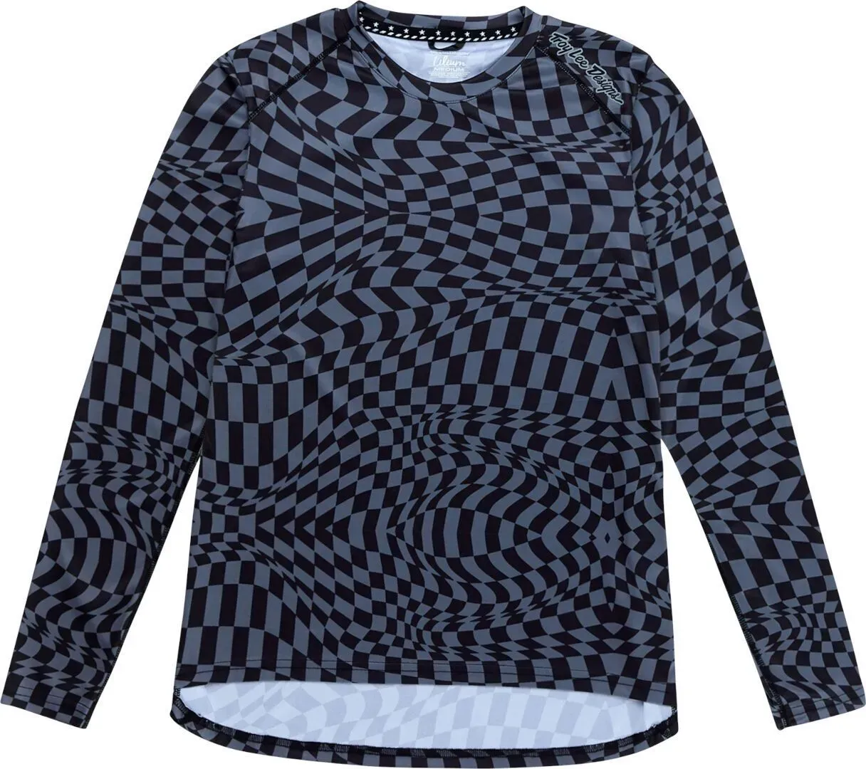 Troy Lee Designs Lilium LS Twisted Checkers Ladies Fiets Jersey, zwart-grijs, M Voorvrouw