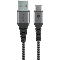 goobay 49296 USB 2.0 USB C 1,0 m USB A Schwarz, Grau