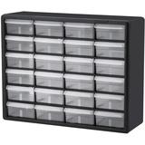 Akro-Mils 10724 Schubladenschrank mit 24 Schubladen, Kunststoff, für Garage, Lego-Aufbewahrung, Lehrer-Werkzeugkasten, Make-up-Organizer und mehr, 50,8 cm B x 15,2 cm T x 40,6 cm H, Schwarz