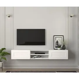 moebel17 Piuma TV-Lowboard 180 x 29,1 x 29,6 cm Weiß Holz
