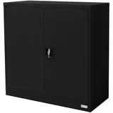 ML-Design Aktenschrank abschließbar, 90x40x90 cm Schwarz, Stahl, 2 Türen,