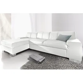 DOMO collection Ecksofa »Star, zeitlose Formensprache, elegante Optik, Breite 248cm, L-Form« wahlweise mit Bettfunktion weiß