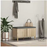 vidaXL Sitzbank Flurbank mit Kissen mit Speicher Sonoma-Eiche 80 x 38 x 46 cm