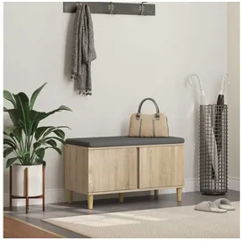 vidaXL Sitzbank Flurbank mit Kissen mit Speicher Sonoma-Eiche 80 x 38 x 46 cm