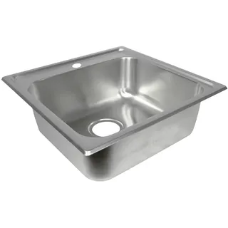 NINDO Einbauspüle Patryk Eckig Küchenspüle Edelstahl Komplettset