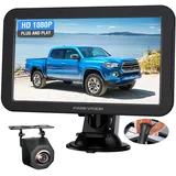 PARKVISION Rückfahrkamera Auto mit Monitor, Rückfahrkamera Nachrüsten System, Rückfahrkameras Kabel 12V für Wohnmobil, Wohnwagen, LKW, PKW, SUV, Pickups