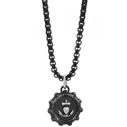 Kette mit Anhänger ADELIA ́S, schwarz, Halsketten, Herren, unbekannt, Edelstahl