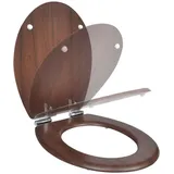 vidaXL Toilettensitz MDF Absenkautomatik Braun