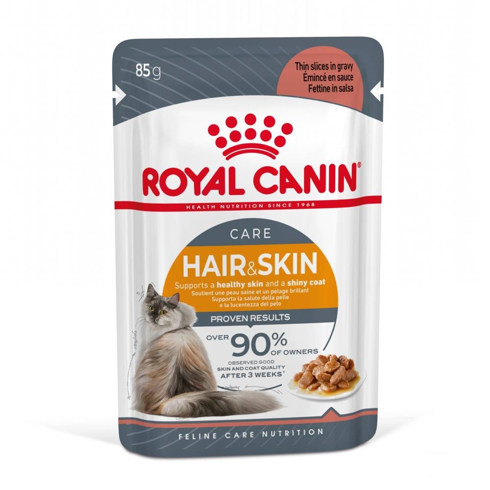 ROYAL CANIN Hair&Skin Care 12x85g Nassfutter in Sauce für ausgewachsene Katzen, gesunde Haut, schönes Fell (Mit Rabatt-Code ROYAL-5 erhalten Sie 5% Rabatt!)