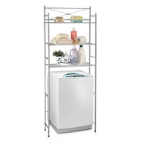 CARO-Möbel Toilettenregal Marsa – Chromfarben , Metall, Mode, 65x164x22