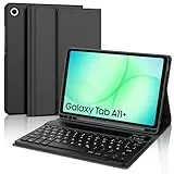 WAVATA Tastatur für Samsung Galaxy Tab A11+ 2025 11 Zoll/A9+ 2023, Hülle mit Tastatur für Samsung Tab A11 Plus Magnetische Bluetooth Abnehmbare QWERTZ Layout, Schwarz