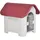 PawHut Hundehütte Outdoor, Hundehaus mit Dachluke, Tor, Unterschlupf für kleine Hunde, Kleintierstall, Luftzirkulation, wasserdicht, Rot Aosom