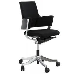 Bürostuhl Textil Schwarz | Eleganter Bürosessel mit Komfort Polsterung | Ergonomischer Arbeitsstuhl mit Höhenverstellung | Modern | Kadima Design
