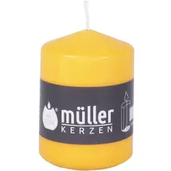 Müller Kerzen Stumpenkerze, goldgelb 2010815737 , 1 Packung = 6 Stück, (Ø x H): 57 x 80 mm