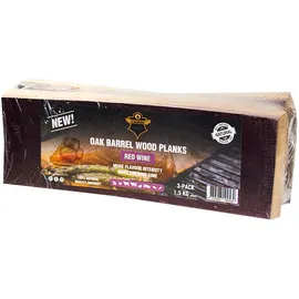 Mr. Barrel BBQ Räucherbretter L 3-er Set rot