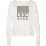 Elbsand Langarmshirt, mit Logodruck, Baumwoll-Mix, sportlich-casual, weiß