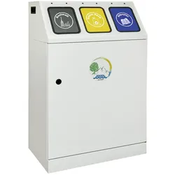 Abfalltrennung Triplex, RAL 7035/RAL 7016,RAL 1003, RAL 5010, verz. Innenbehälter, 3x30 Liter