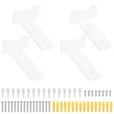 4 Stück Regalhalterung weiß, 125mm Regal Wandhalterung Regalwinkel, Regalträger Tablarträger, Wandregal Halterung Wand Unsichtbar Schwerlastwinkel für Wandmontage Regalbrett Halterung
