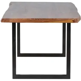 MiaMöbel Esstisch 180 x 90 x 77 cm Teak/Antikschwarz