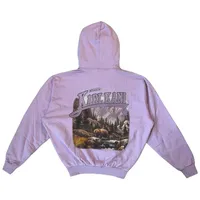 Karl Kani KM234-022-2 Small Signature OS Washed Heavy Sweat Landscape Hoodie in Rosa, Größe M