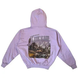 Karl Kani KM234-022-2 Small Signature OS Washed Heavy Sweat Landscape Hoodie in Rosa, Größe M