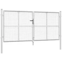 vidaXL Mesh-Gartentor Silbern 300x175 cm Verzinkter Stahl