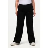 Ulla Popken Funktionshose Jeans Mary, weites Bein, 5-Pocket-Schnitt, schwarz 116 724600100-116 - 48W / 34L