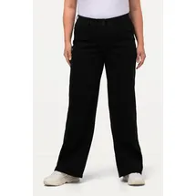 Ulla Popken Funktionshose Jeans Mary, weites Bein, 5-Pocket-Schnitt, schwarz 116 724600100-116 - 48W / 34L