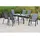 Merxx Amalfi Set 7 -tlg. 6 Stapelsessel Gartentisch 150 x 90 cm Grau