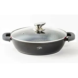 Cheffinger Schmorpfanne 32 cm schwarz mit Glasdeckel