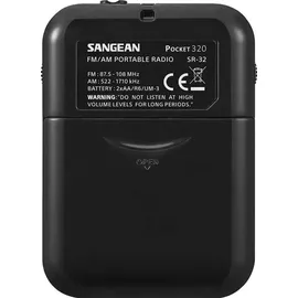 Sangean SR32 tragbares Radio schwarz